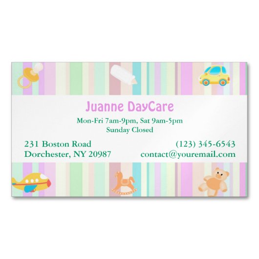 kinderdagverblijf magnetisch visitekaartje (Voorkant)