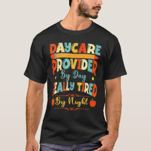 Kinderdagverblijf overdag, moe 's nachts kinderopv t-shirt