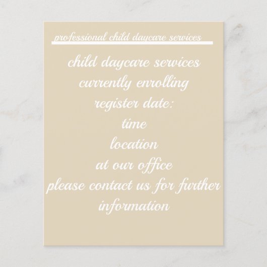 kinderdagverblijven flyer (Voorkant)