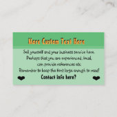 Kinderdagzorg Babyzittend Magische Tuin Visitekaartje (Achterkant)