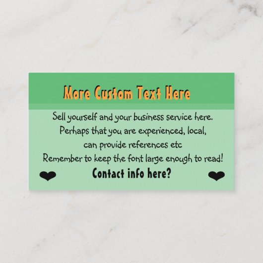 Kinderdagzorg Babyzittend Magische Tuin Visitekaartje (Achterkant)