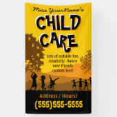 Kinderdagzorg Babyzittende zomercamp PROMO Spandoek (Verticaal)