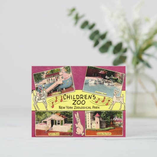 Kinderdierentuin, Bronx Zoo, NY  Briefkaart (Staand voorkant)