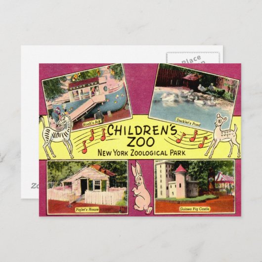 Kinderdierentuin, Bronx Zoo, NY Briefkaart (Voorkant / Achterkant)