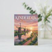 Kinderdijk Fietsroute Nederland Briefkaart (Staand voorkant)