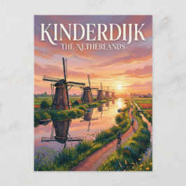 Kinderdijk Fietsroute Nederland Briefkaart