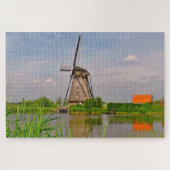 Kinderdijk Historische Windmolens Holland. Legpuzzel (Horizontaal)