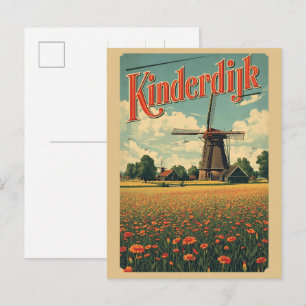 Kinderdijk Holland Nederland Windmolens cadeaus Briefkaart