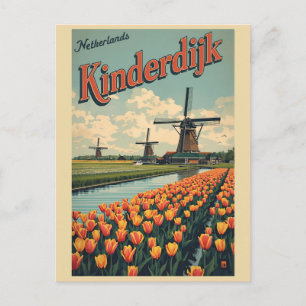 Kinderdijk Holland Nederland Windmolens cadeaus Briefkaart