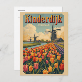 Kinderdijk Holland Netherlands WindMills gifts Briefkaart