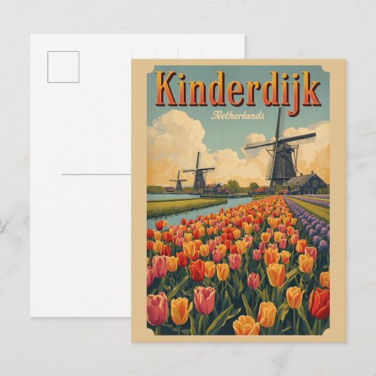 Kinderdijk Holland Netherlands WindMills gifts Briefkaart (Voorkant / Achterkant)