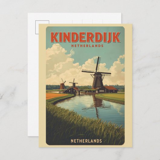 Kinderdijk Holland Netherlands WindMills gifts Briefkaart (Voorkant / Achterkant)