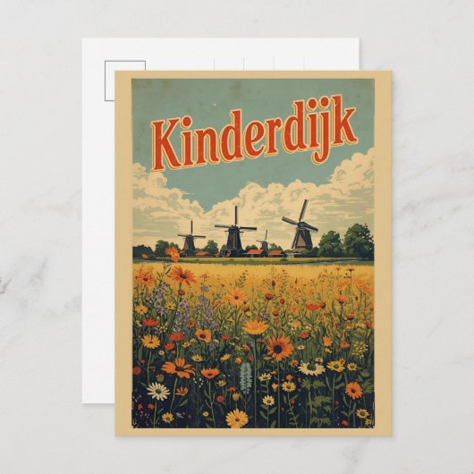 Kinderdijk Holland Netherlands WindMills gifts Briefkaart (Voorkant / Achterkant)