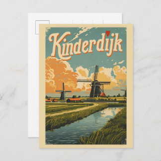 Kinderdijk Holland Netherlands WindMills gifts Briefkaart
