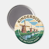Kinderdijk-molens Nederland Magneet (Voorkant / Achterkant)