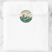 Kinderdijk-molens Nederland Ronde Sticker (Tas)