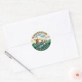Kinderdijk-molens Nederland Ronde Sticker (Envelop)
