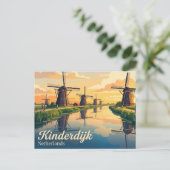 Kinderdijk Nederland Briefkaart (Staand voorkant)