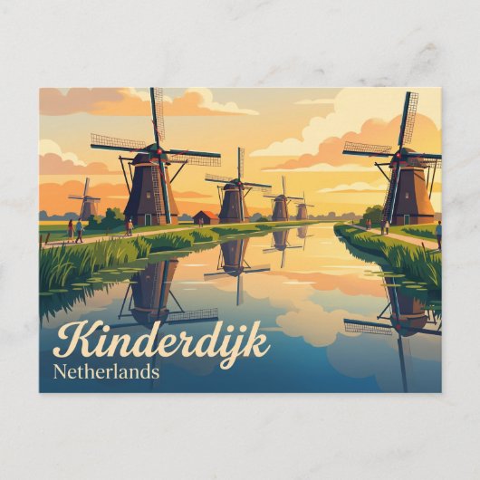 Kinderdijk Nederland Briefkaart (Voorkant)