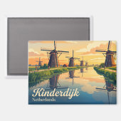 Kinderdijk Nederland Magneet (Voorkant / Achterkant)