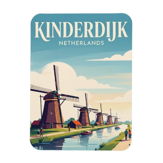 Kinderdijk Nederland Magneet (Verticaal)