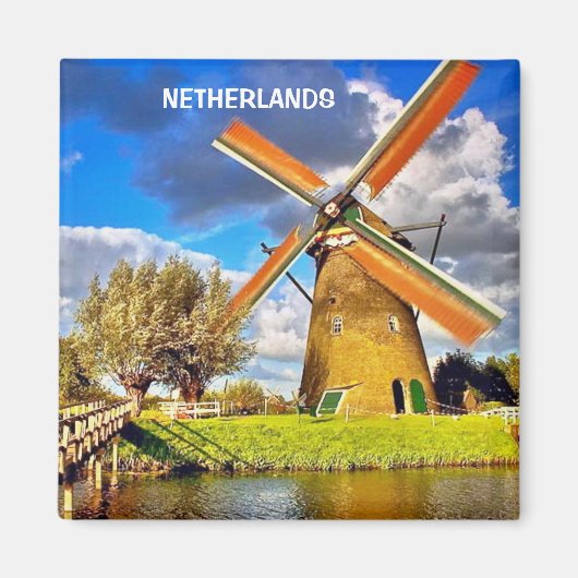 KINDERDIJK, NEDERLAND MAGNEET (Voorkant)