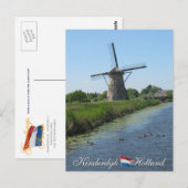 Kinderdijk Windmill Holland Briefkaart (Voorkant / Achterkant)