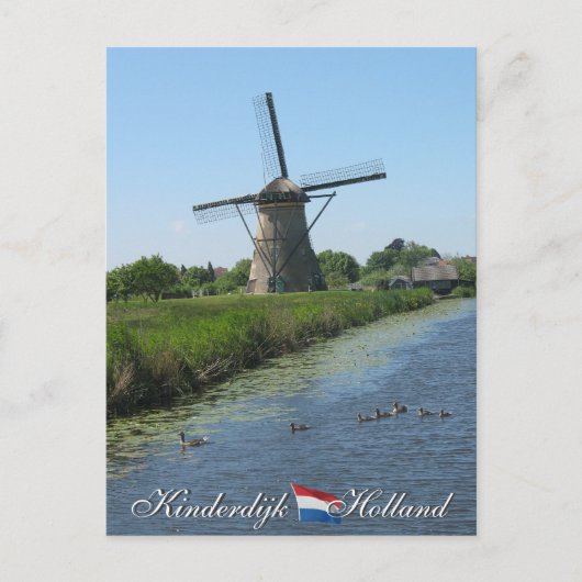 Kinderdijk Windmill Holland Briefkaart (Voorkant)