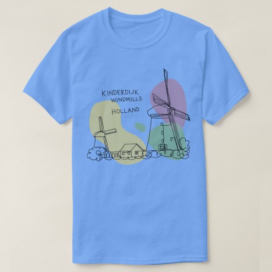 Kinderdijk Windmolens Holland 1 T-shirt (Design voorkant)