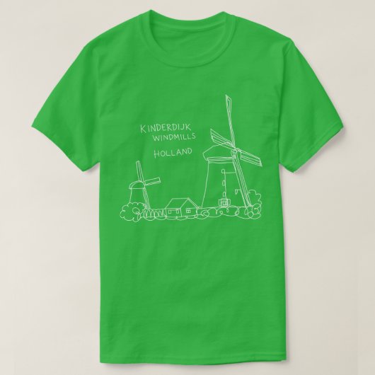 Kinderdijk Windmolens Holland 2 T-shirt (Design voorkant)