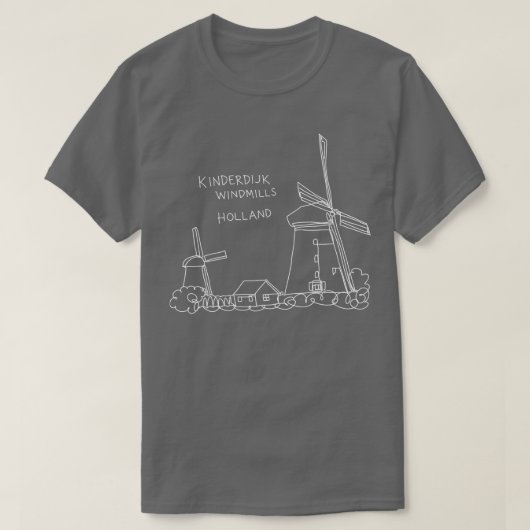 Kinderdijk Windmolens Holland 2 T-shirt (Design voorkant)