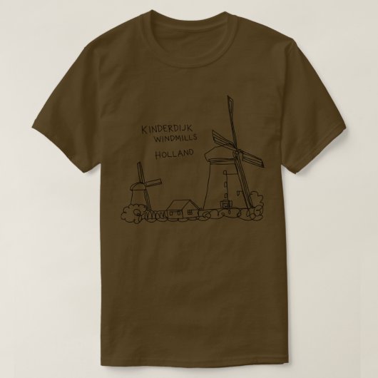 Kinderdijk Windmolens Holland T-shirt (Design voorkant)