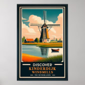  Kinderdijk Windmolens Travel Poster (Voorkant)