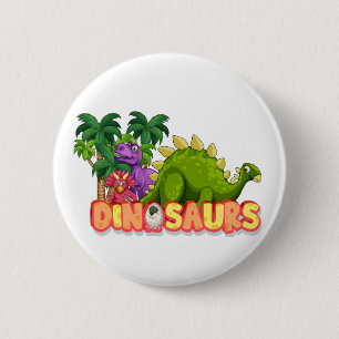 Kinderdinosaurussen Ronde Button 5,7 Cm