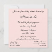  kinderDoll, Baby shower-partij voor meisjes Kaart (Achterkant)