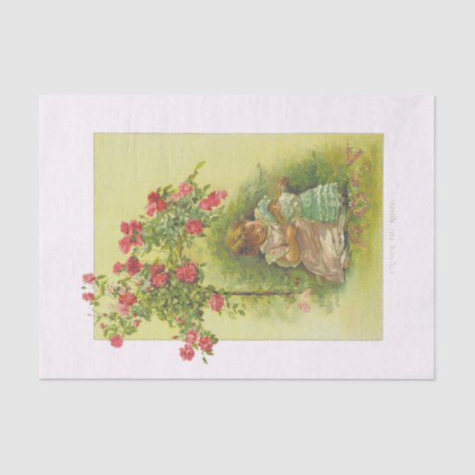  kinderDoll onder Roos Tissuepapier