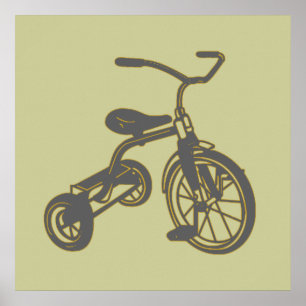 Kinderdriewieler Grafisch Poster