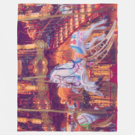 kinderdroom - oud paard carrousel fleece deken