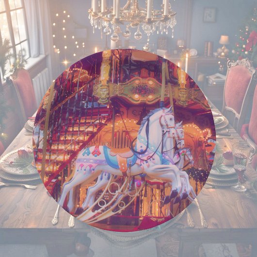 kinderdroom - oud paard carrousel papieren bordje