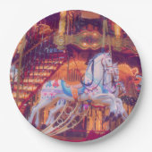 kinderdroom - oud paard carrousel papieren bordje (Voorkant)