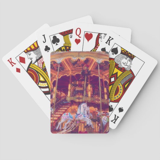 kinderdroom - oud paard carrousel pokerkaarten (Achterkant)
