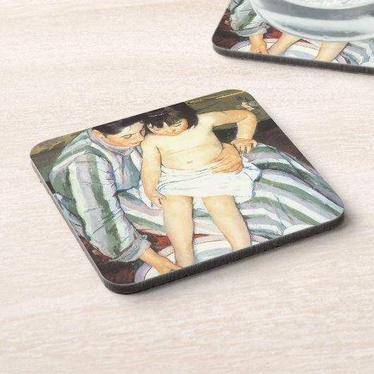 Kindereed van Mary Cassatt  Impressionisme Bier Onderzetter (Linkerzijde)