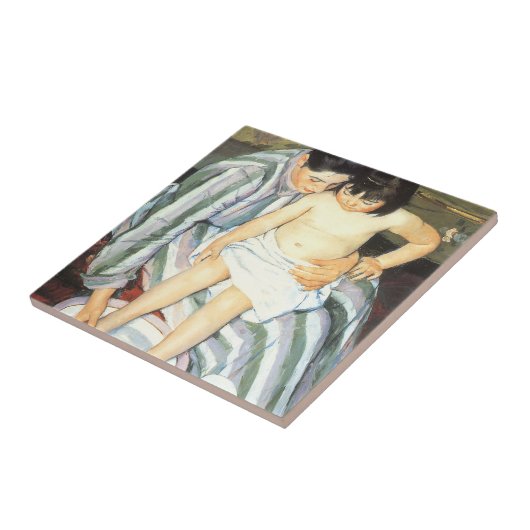 Kindereed van Mary Cassatt  Impressionisme Tegeltje (Zijkant)