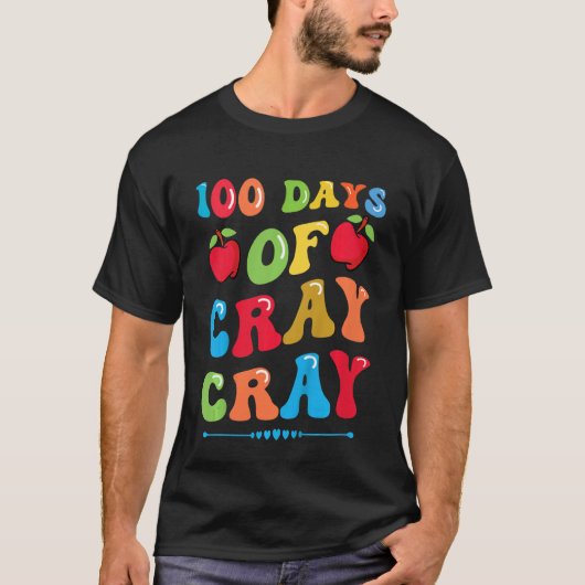 Kinderen 100 dagen Cray Cray - appels en boeken T-shirt (Voorkant)