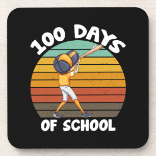 Kinderen 100 dagen school jongens 100ste dag honkb bier onderzetter
