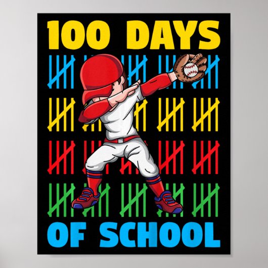 Kinderen 100 dagen schooljongens 100e schooldag poster (Voorkant)
