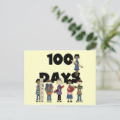 Kinderen 100 dagen T-shirts en cadeautjes op schoo Briefkaart (Staand voorkant)
