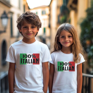 Kinderen 100% Italiaans - Erfgoed trots T-shirt
