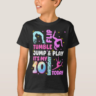Kinderen 10 Jaar Oud Verjaardag Turnster 10e Turne T-shirt