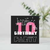 Kinderen 10e Verjaardag Custom Name Modern Pink Kaart (Staand voorkant)